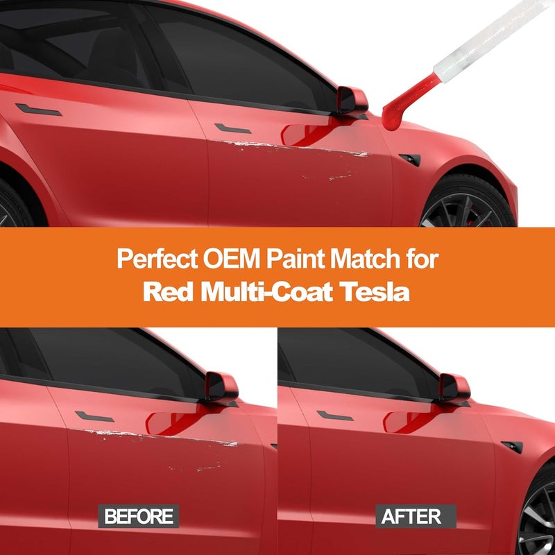 Gen2Magic Red Multi-Coat Touch Up Paint Pen Kit for Telsa Y 3 S X [Clear Coat Included], PMMR/PPMR Color Match for Scratches, Rock Chips, Dings, Easy Scratch Repair & Rust Remover for Tesla - Image 3